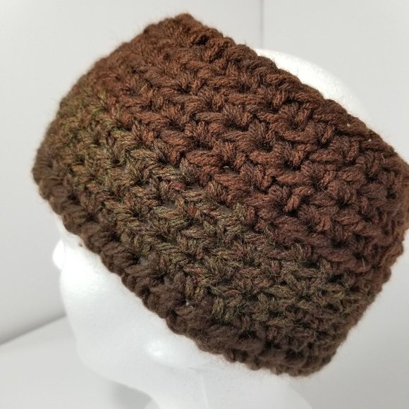 Brown Cream Ivory Flower Dreadlock Dread Ear Warmer Messy Bun Ponytail Hat Unise - Picture 8 of 9